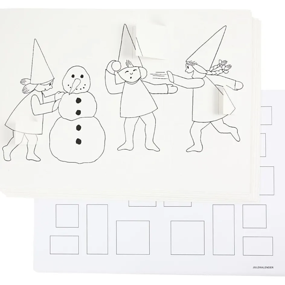 Creativ Company Advent calendar with elves having a snowball fight| Calendars, Notebooks And Colouring Books