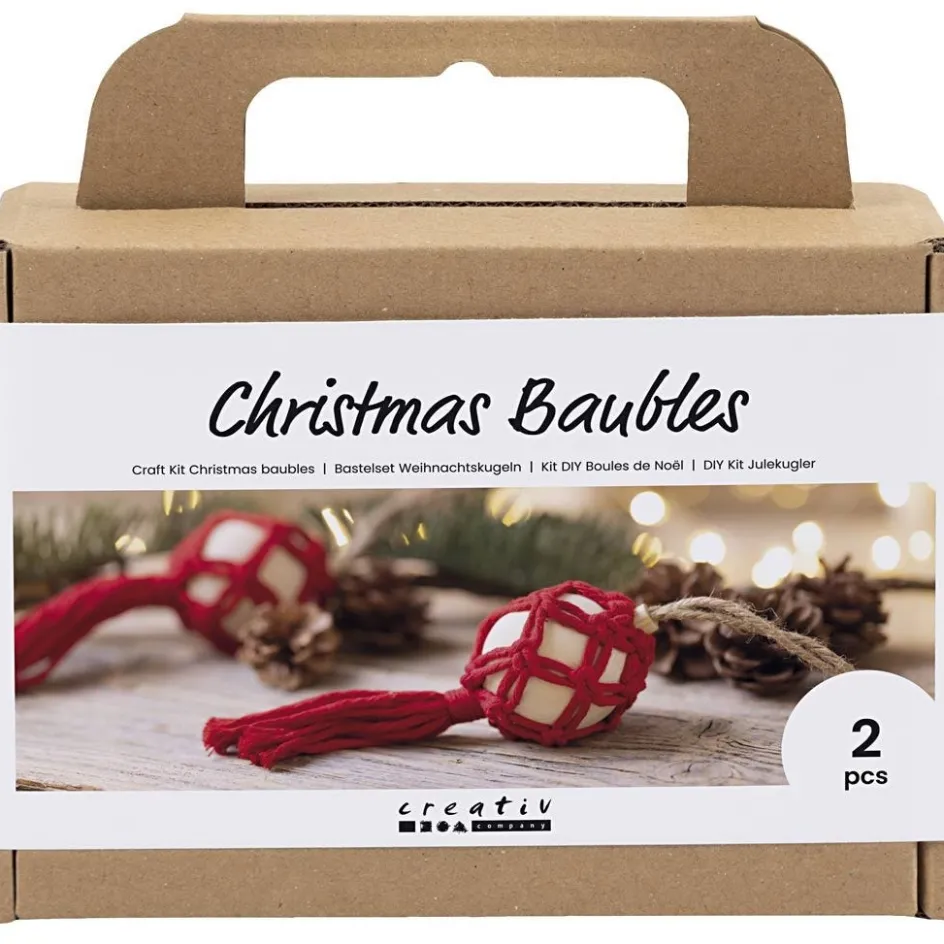 Creativ Company Craft Kit Christmas Baubles| Macramé|Diy-Kits, Textiles And Yarn