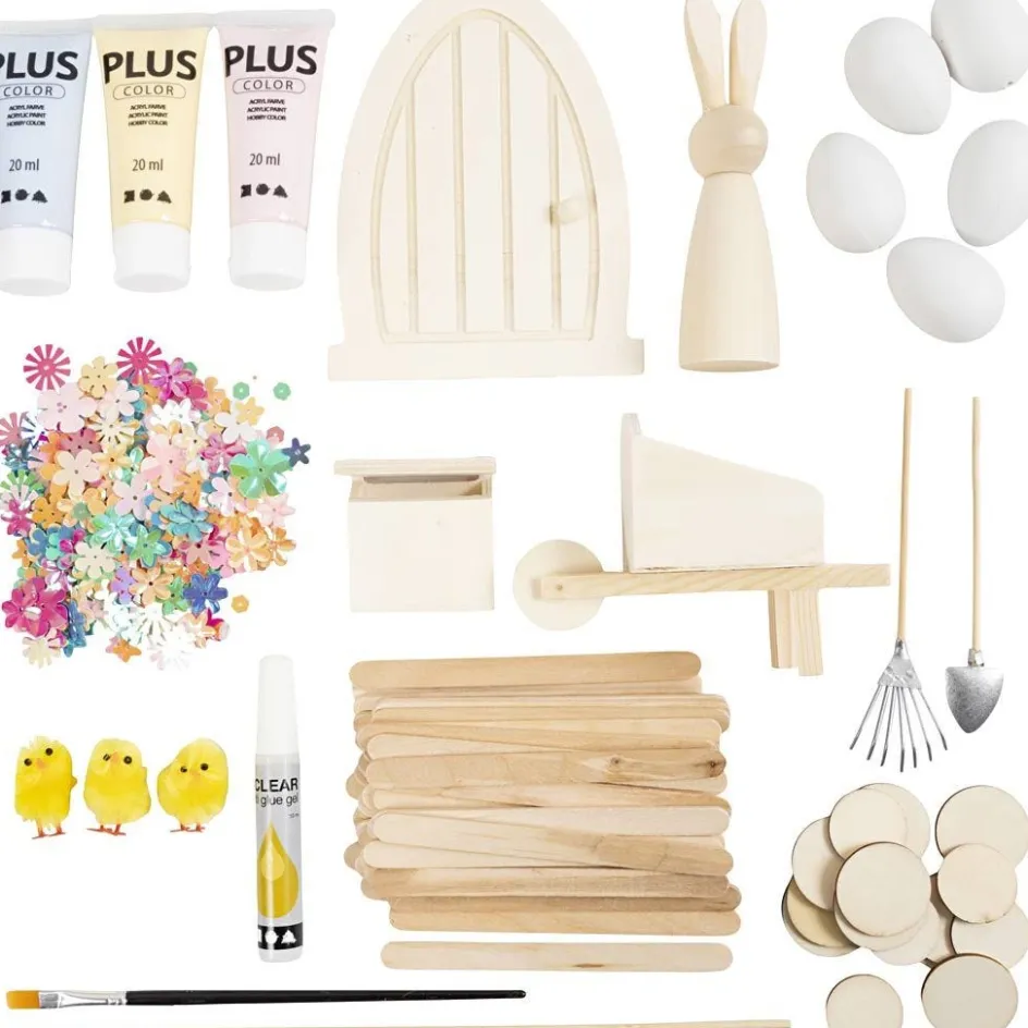 Creativ Company Craft Kit Easter Bunny Door| Miniature|Diy-Kits, Basic Items And Tools