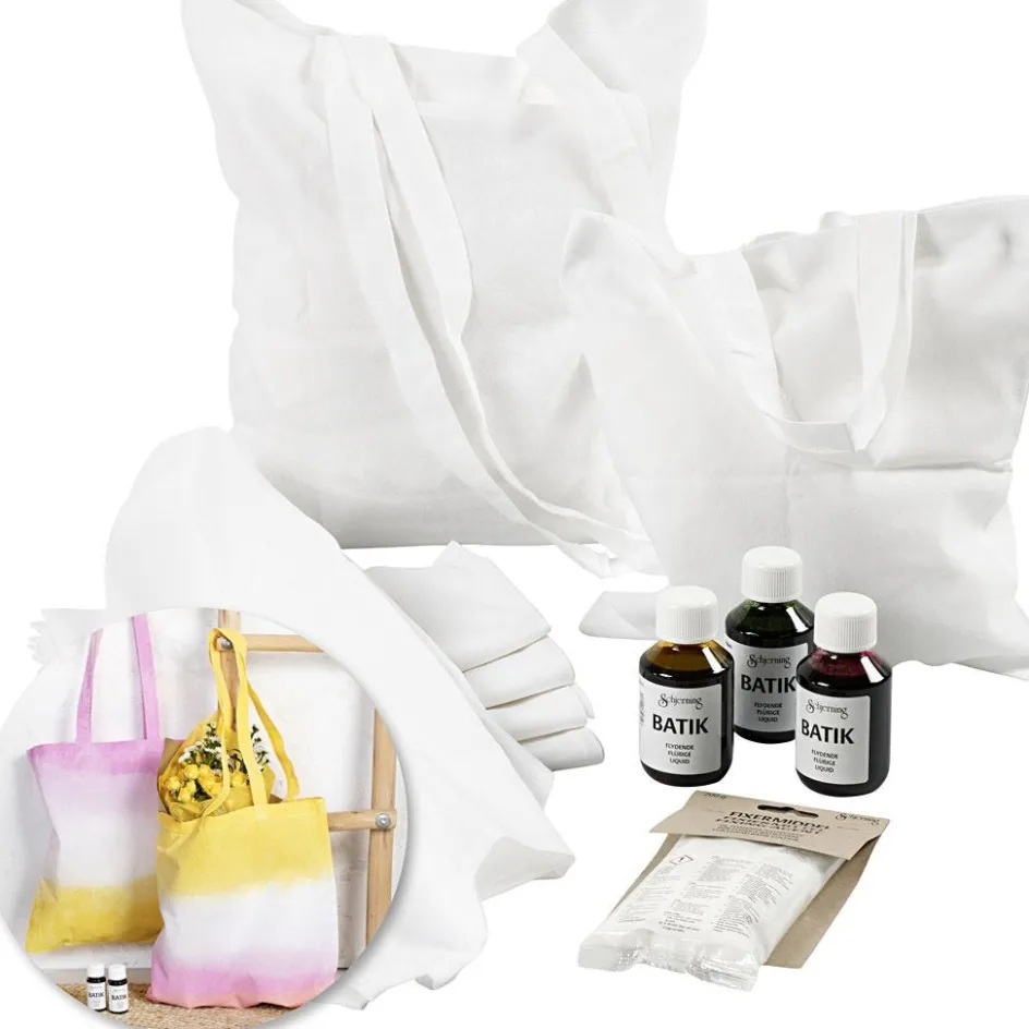 Creativ Company Creative kit – Batik-dyed tea towels and tote bags| Textile Decoration