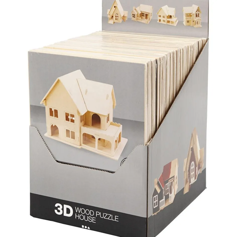 Creativ Company 3D Wooden Construction Kit| Decorative Houses And Vehicles