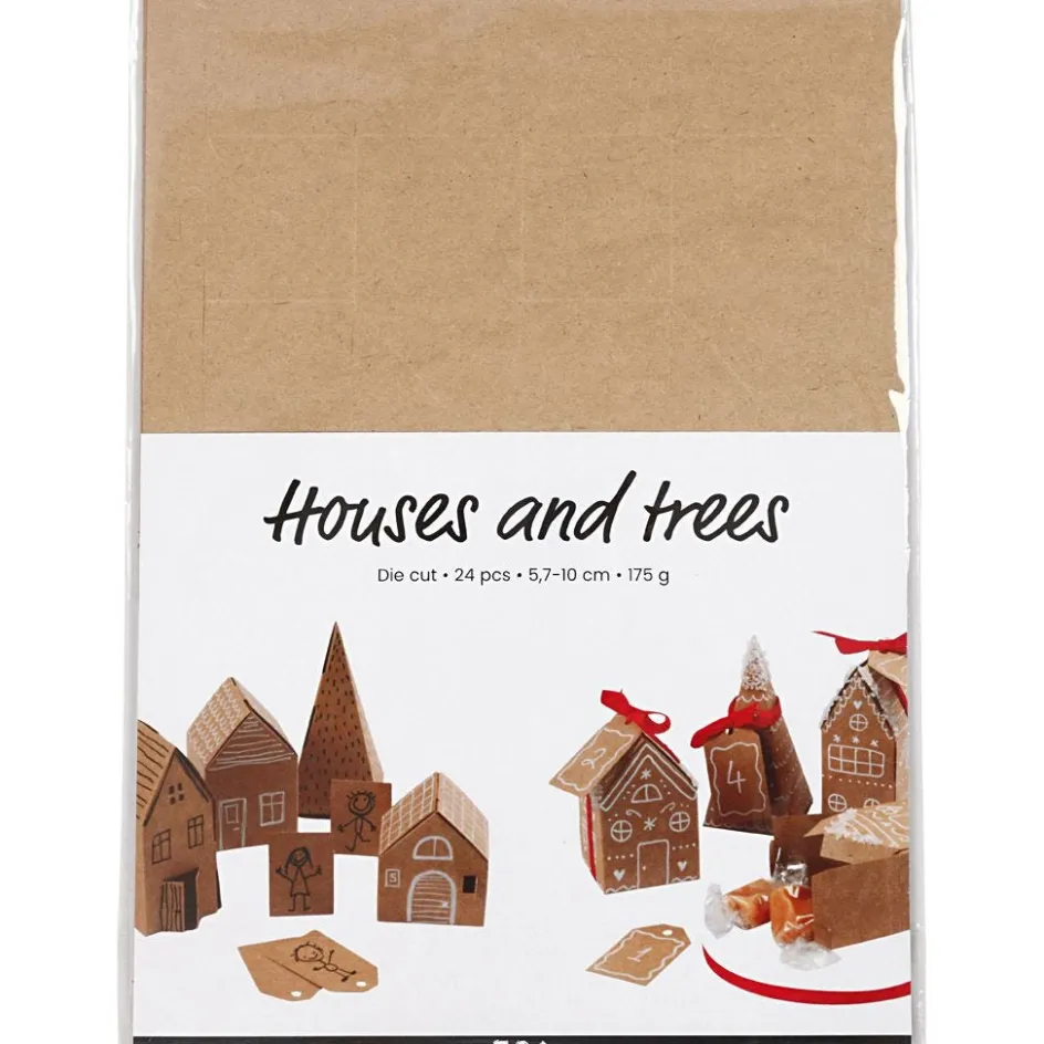 Creativ Company Die cut houses and trees| Paper Decorations And Paper Figures