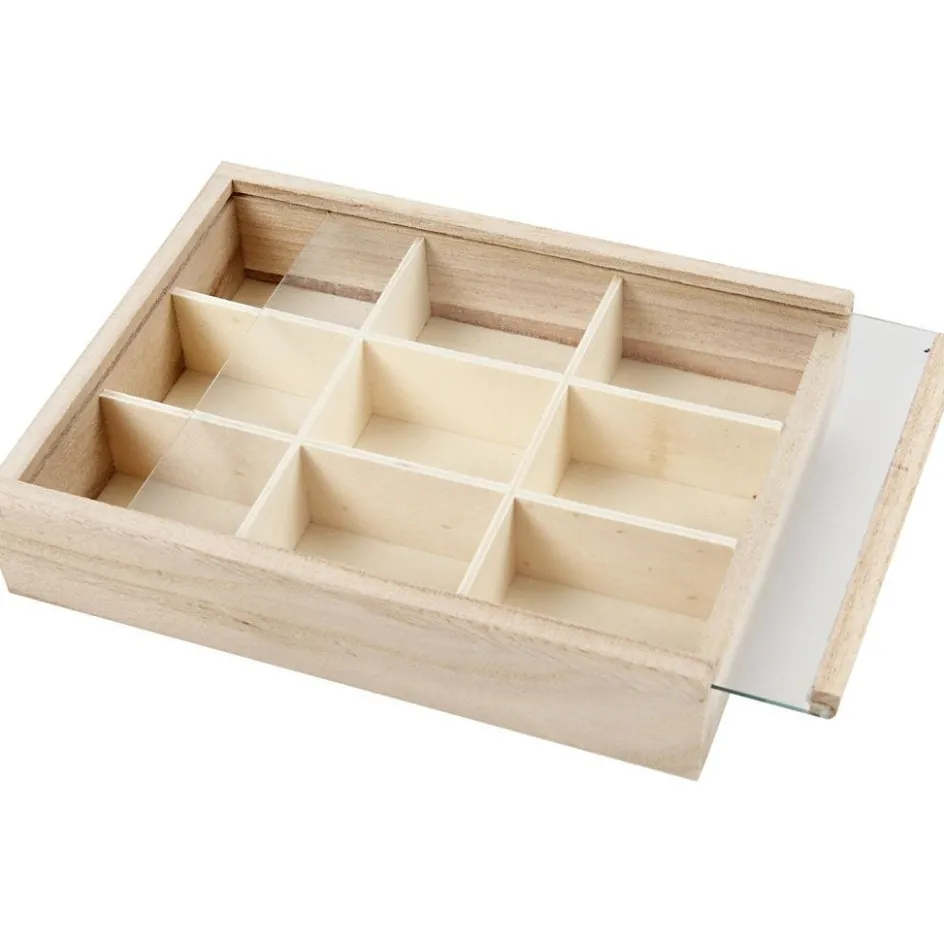 Creativ Company Display Box with Glass Sliding Lid| Boxes And Storage