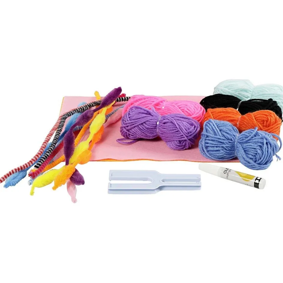 Creativ Company DIY Yarn Kit - Animals| Weaving, Rug Making And Pom Poms|Diy-Kits, Textiles And Yarn
