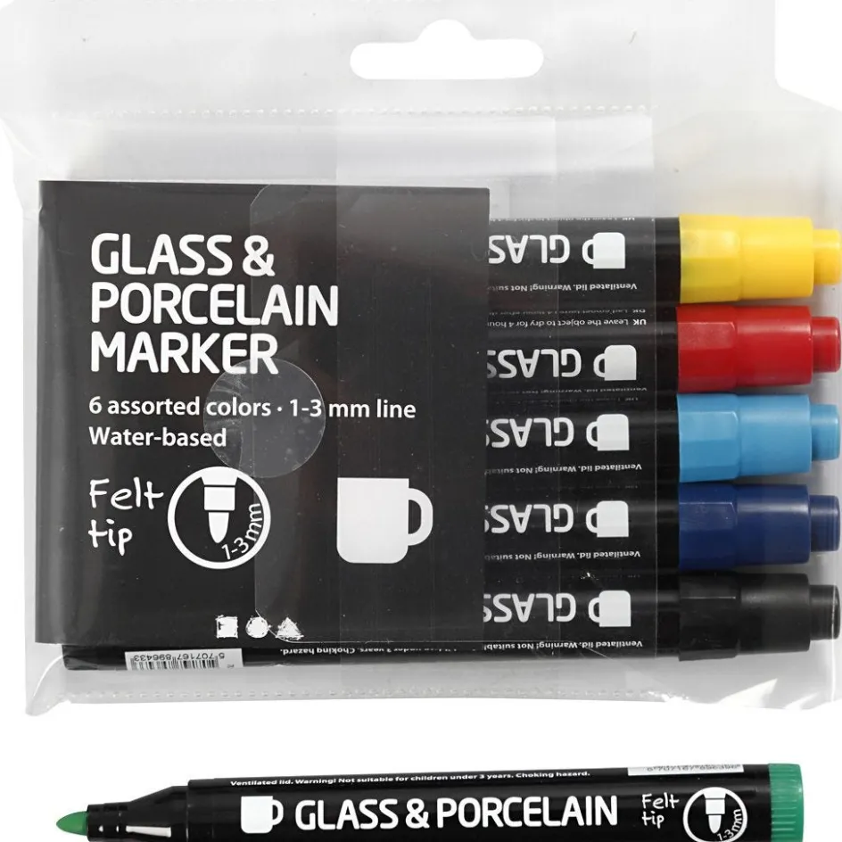 Creativ Company Glass and Porcelain Markers| Paints And Painting Accessories|Porcelain And Glass Decoration (Washable)