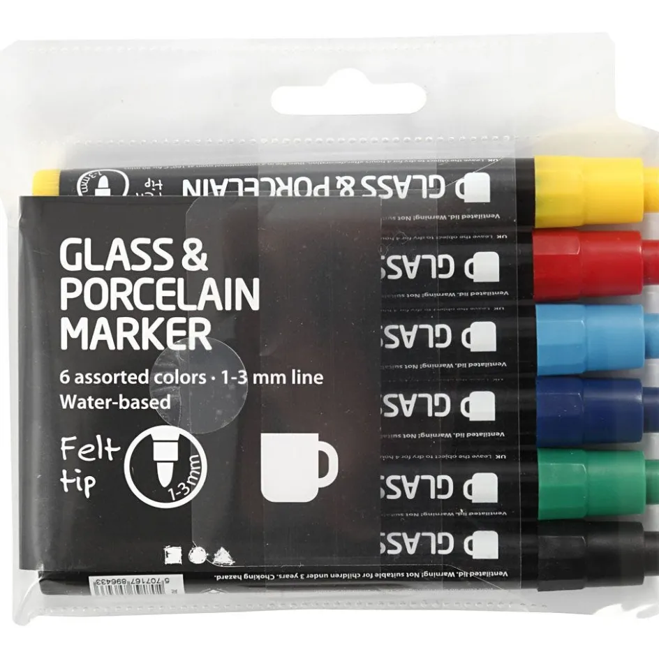 Creativ Company Glass and Porcelain Markers| Paints And Painting Accessories|Porcelain And Glass Decoration (Washable)