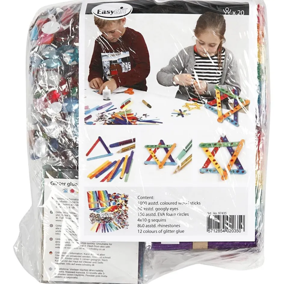 Creativ Company Glitter and Wood Sticks| Basic Items And Tools|Creative Classroom Sets