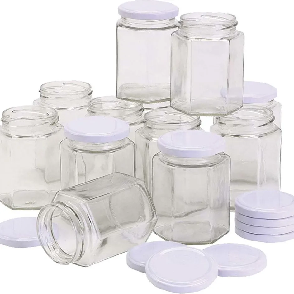 Creativ Company Hexagonal glass jar| Equipment And Utensils