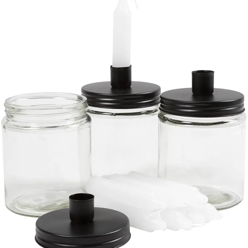 Creativ Company Jar with candle holder and candle| Home Furnishings