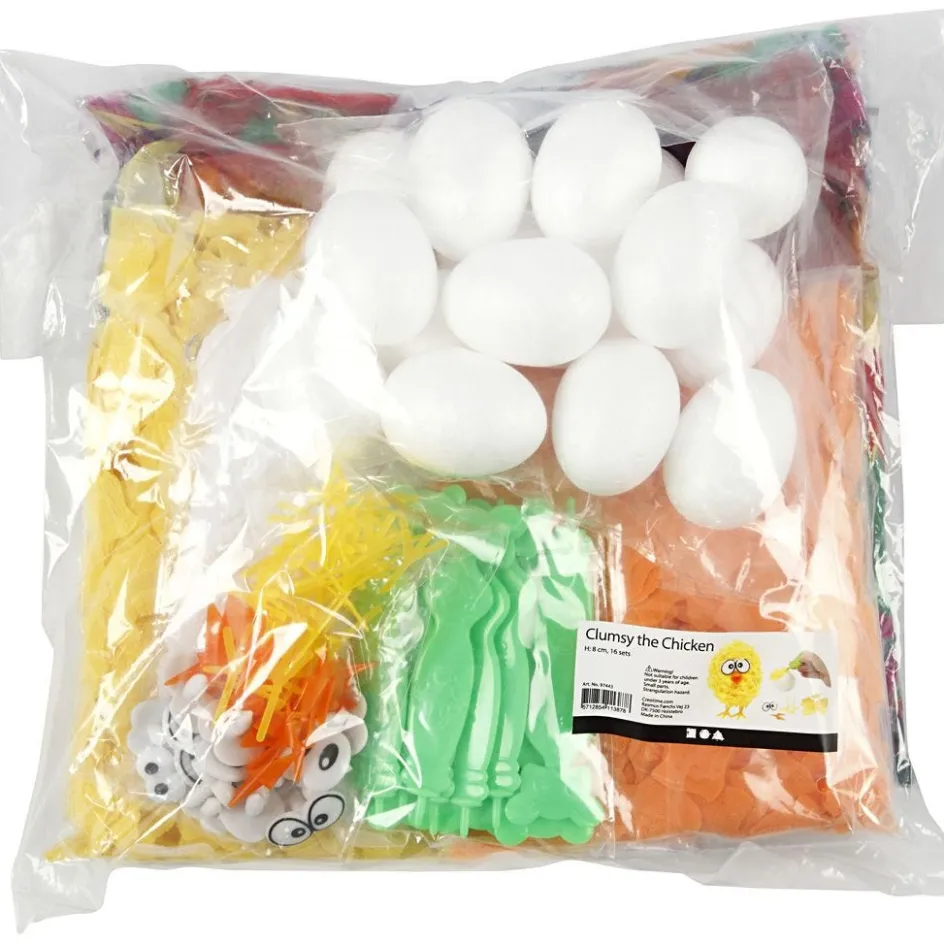Creativ Company Kit To make Easter Chicks| Basic Items And Tools|Feathers, Pom-Poms And Pipe Cleaners