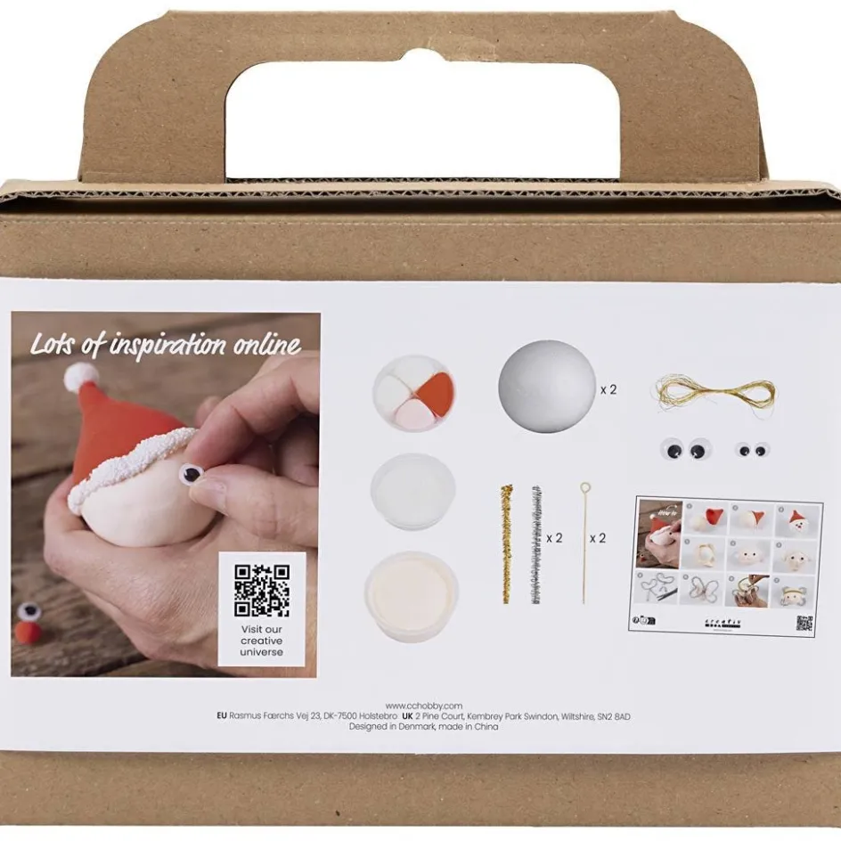 Creativ Company Mini Craft Kit Christmas Baubles| Air Drying Clay And Modelling Compounds|Diy-Kits, Modelling And Casting