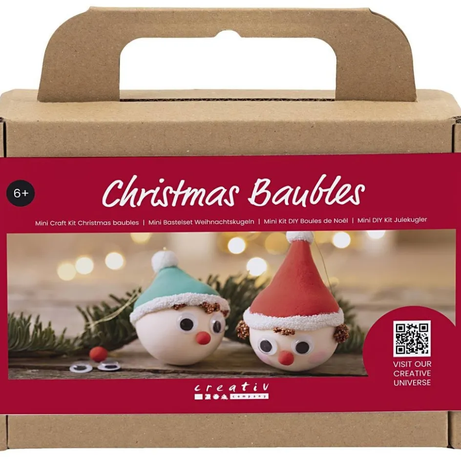 Creativ Company Mini Craft Kit Christmas Baubles| Air Drying Clay And Modelling Compounds|Diy-Kits, Modelling And Casting
