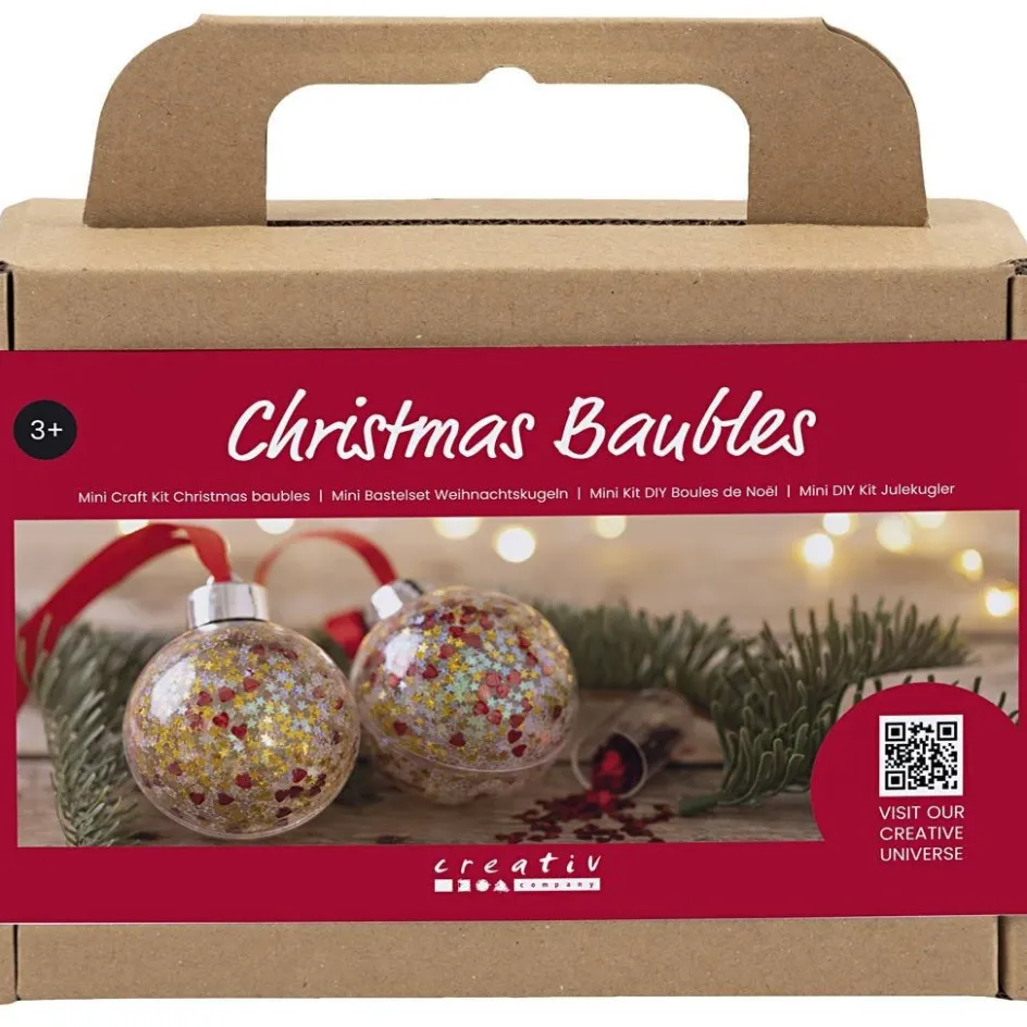 Creativ Company Mini Craft Kit Christmas Baubles| Figures, Eggs And Animals For Decorating|Diy-Kits, Items For Decoration