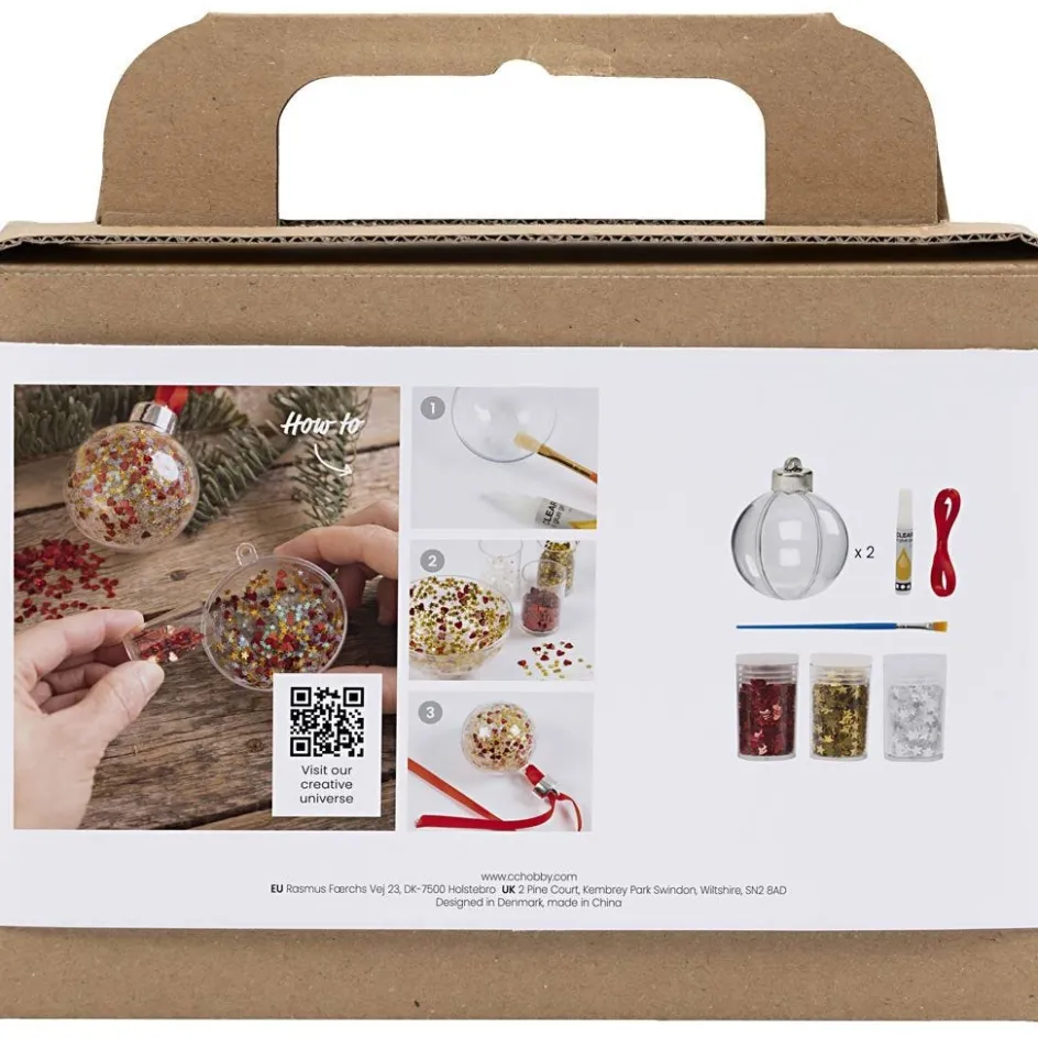 Creativ Company Mini Craft Kit Christmas Baubles| Figures, Eggs And Animals For Decorating|Diy-Kits, Items For Decoration