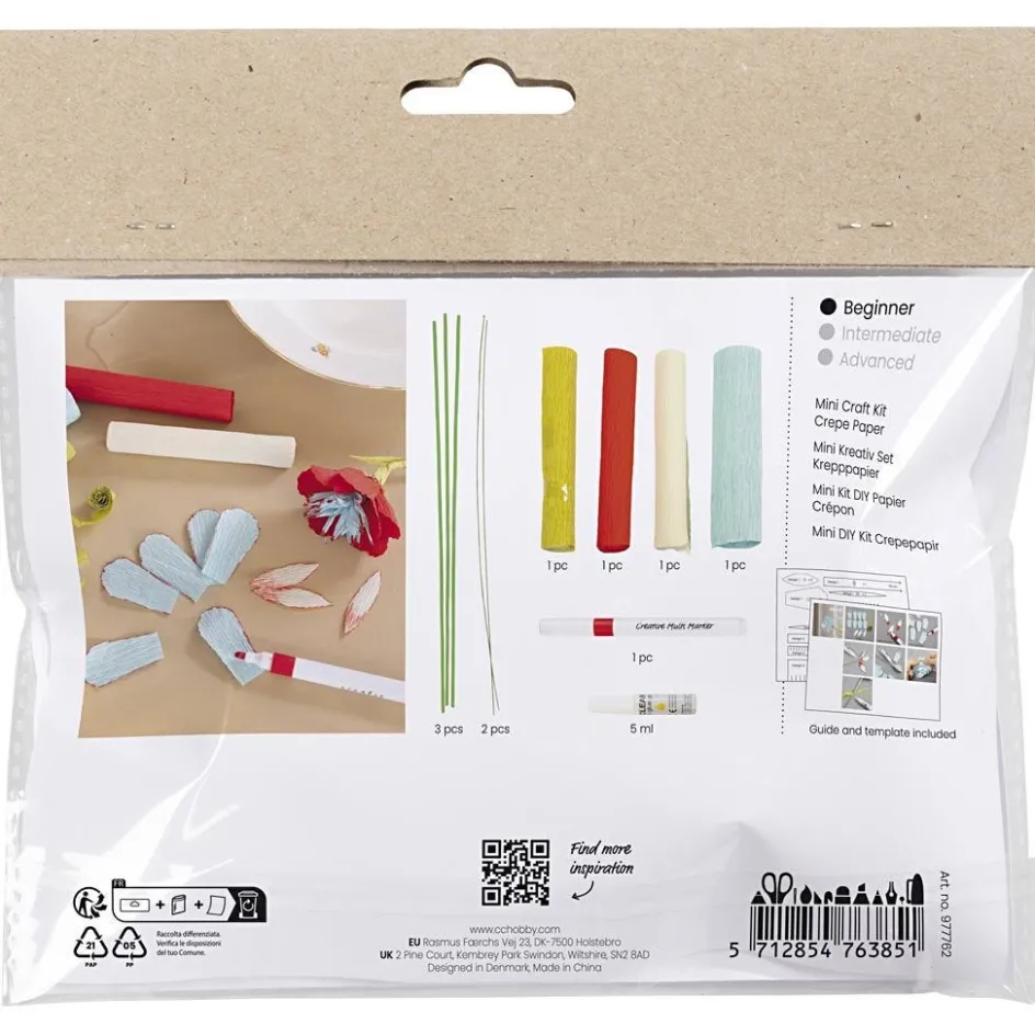Creativ Company Mini Craft Kit Crepe Paper| Paper And Card|Diy-Kits, Paper Crafts