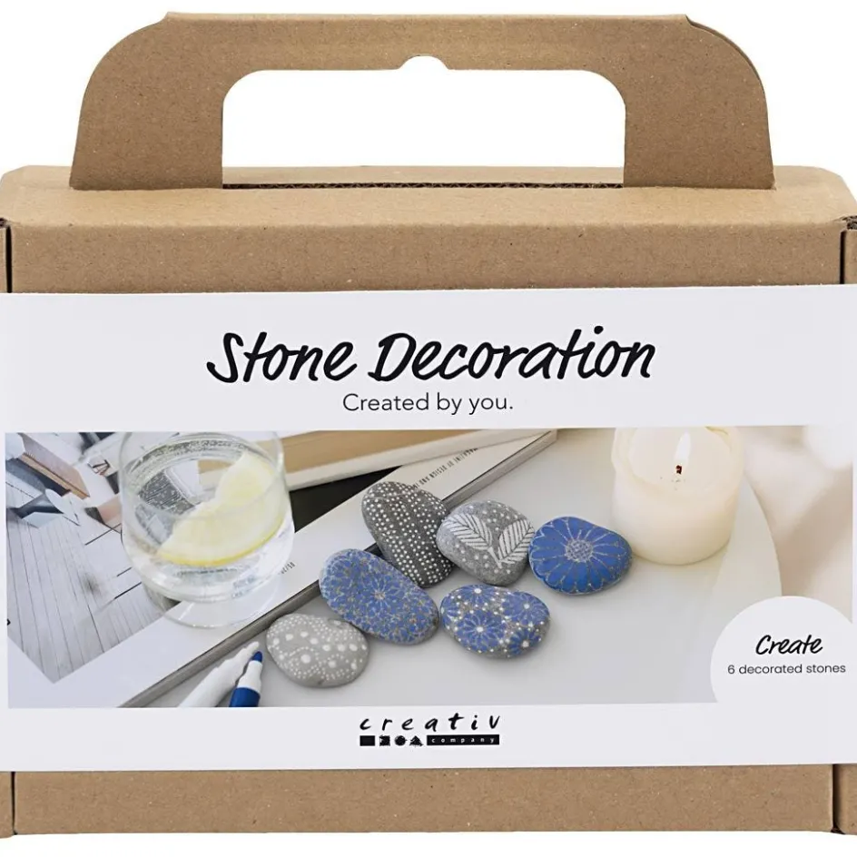 Creativ Company Mini Craft Kit Stone Decoration| Felt Tips|Pencils And Chalks