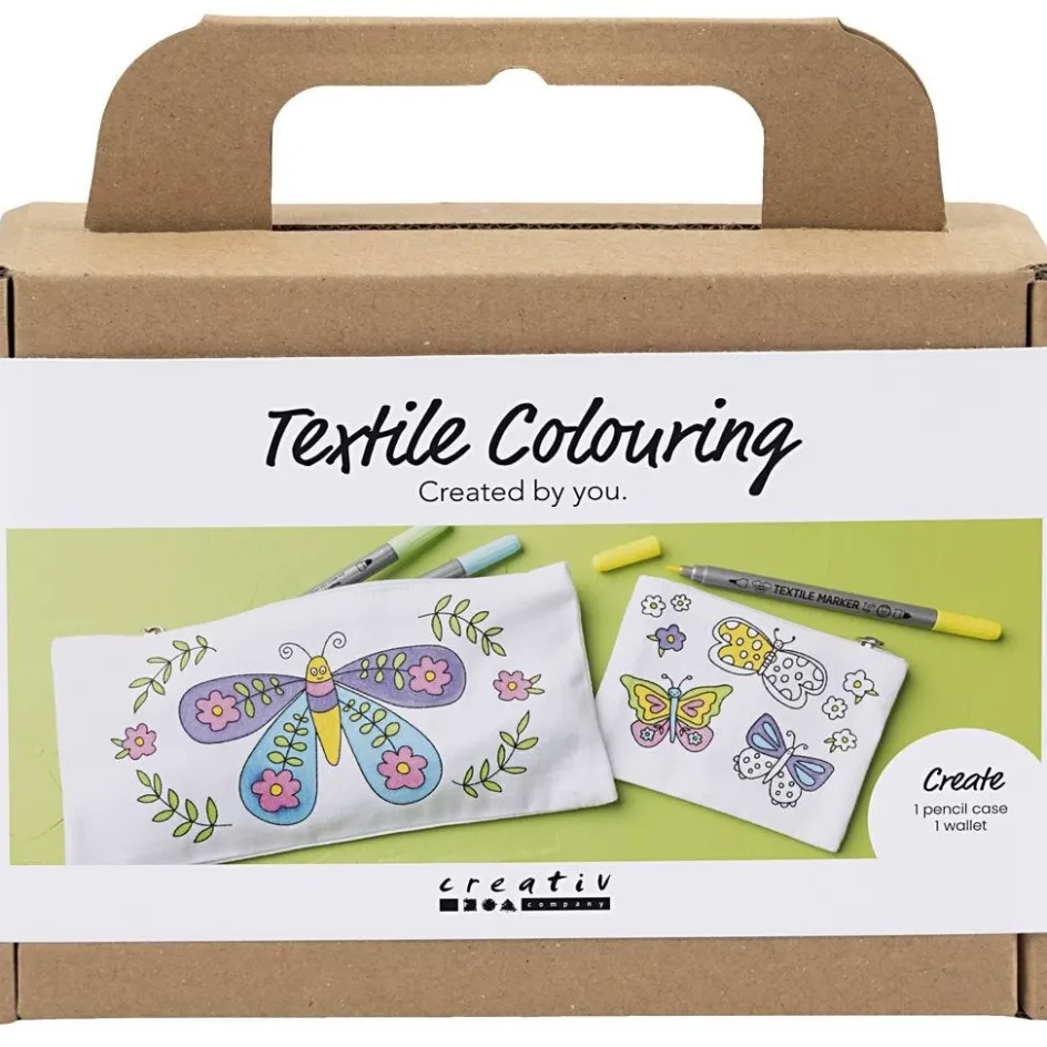 Creativ Company Mini Craft Kit Textile Colouring| Finished Articles|Diy-Kits, Textiles And Yarn