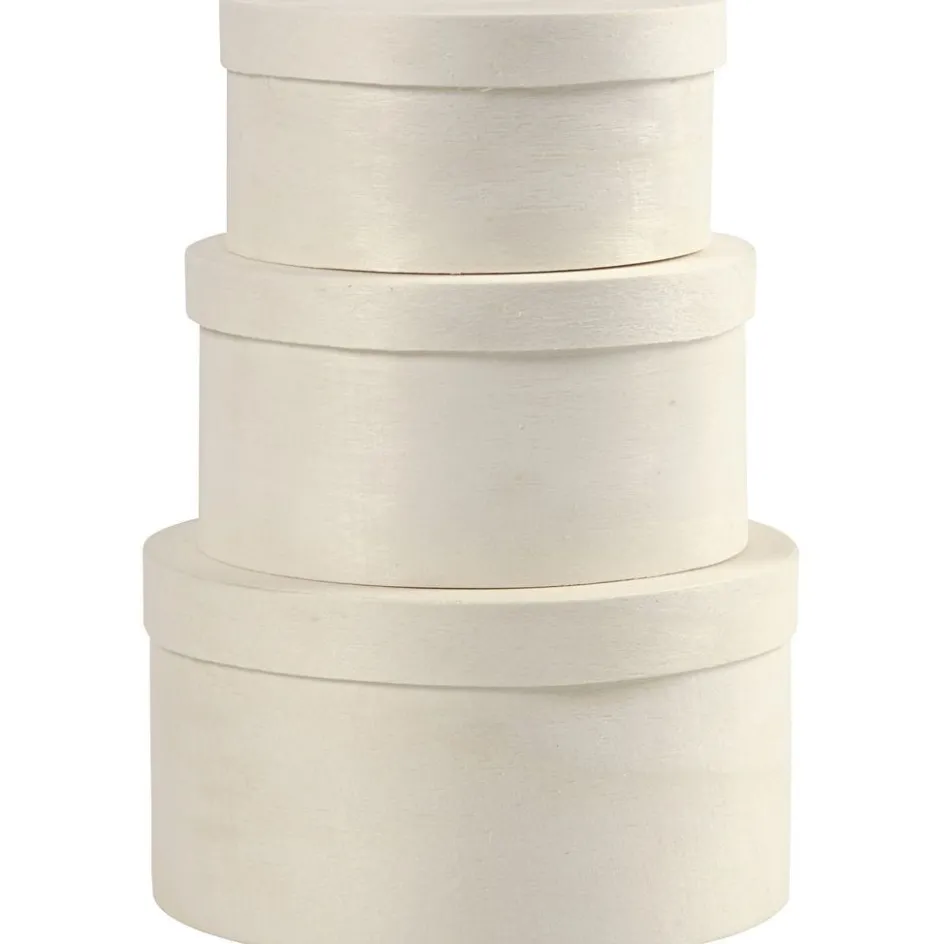 Creativ Company Round Wood Chip Box| Boxes And Storage