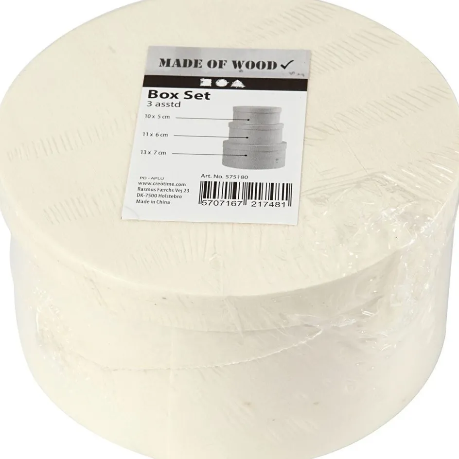 Creativ Company Round Wood Chip Box| Boxes And Storage