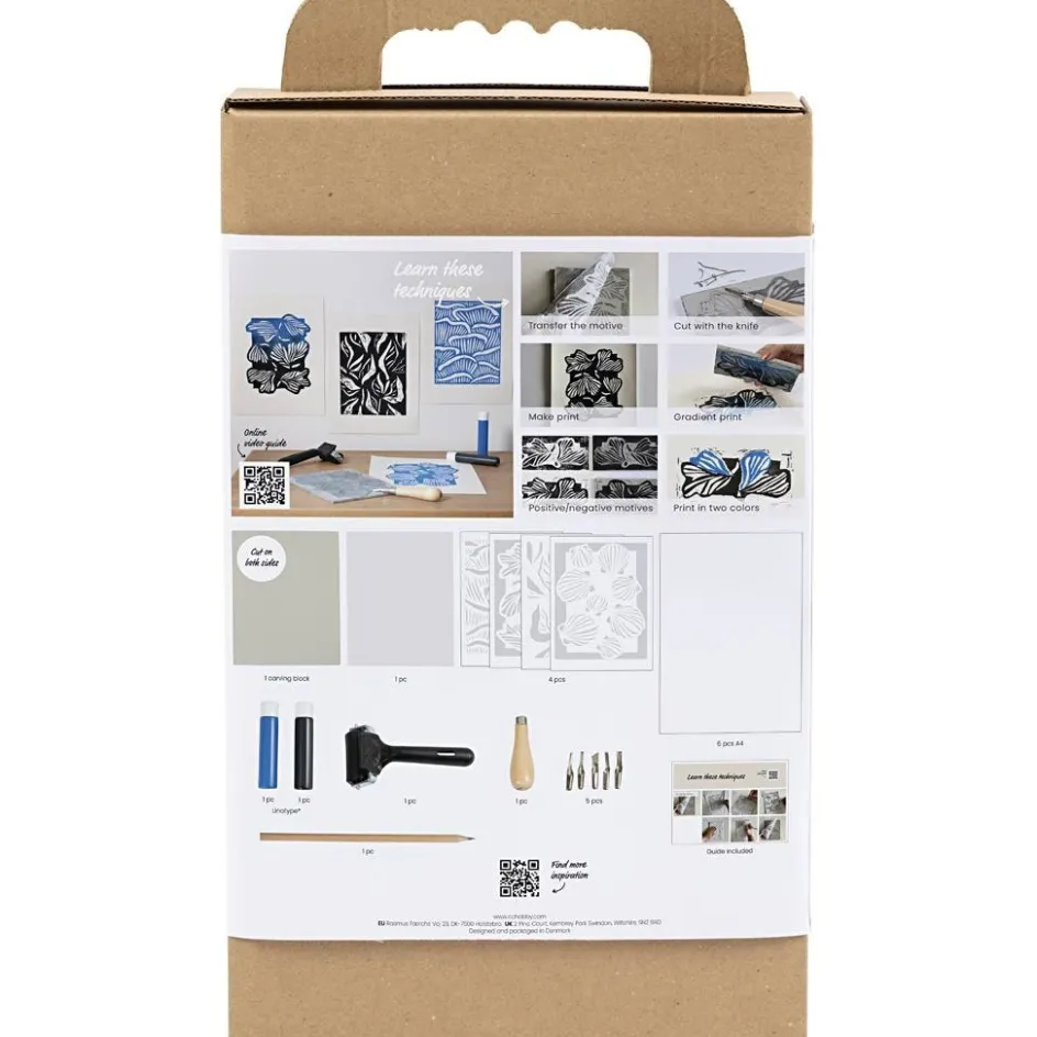Creativ Company Starter Craft Kit Block Printing| Diy-Kits, Paints And Painting Accessories