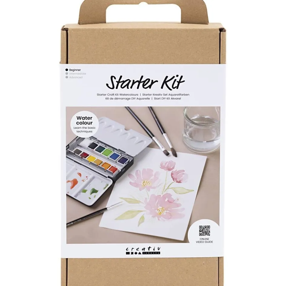 Creativ Company Starter Craft Kit Watercolours| Textile Decoration|Watercolour Paints