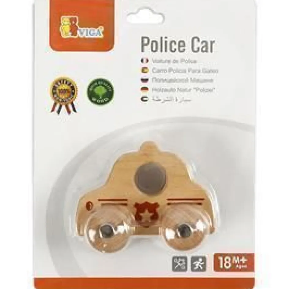 VIGA Small Wooden Police Car| Indoor Play