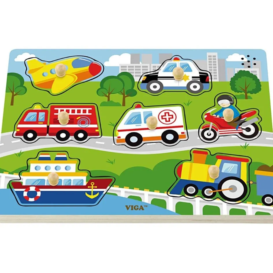 VIGA Wooden Jigsaw Puzzle with Sounds| Indoor Play