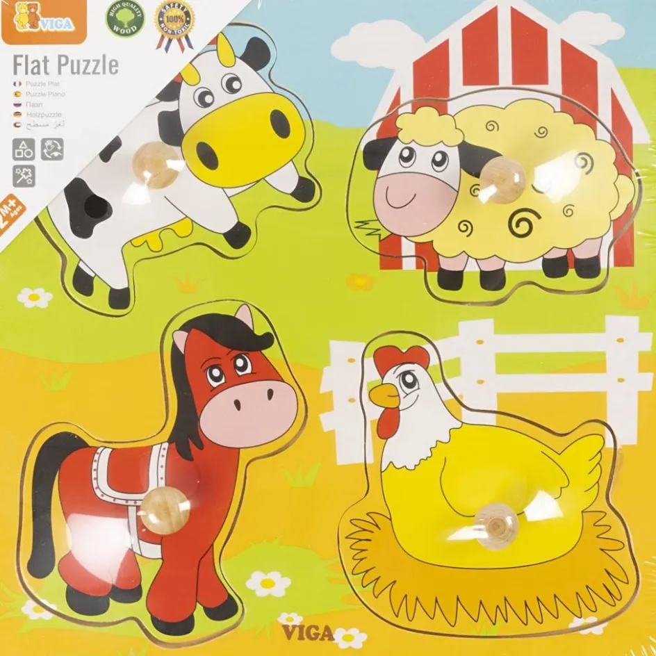 VIGA Wooden Knob Puzzles| Indoor Play