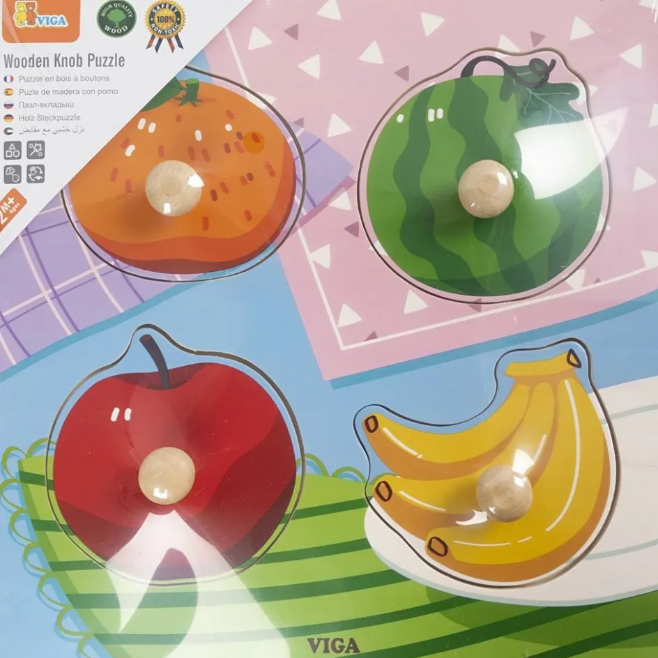 VIGA wooden knob puzzles| Indoor Play