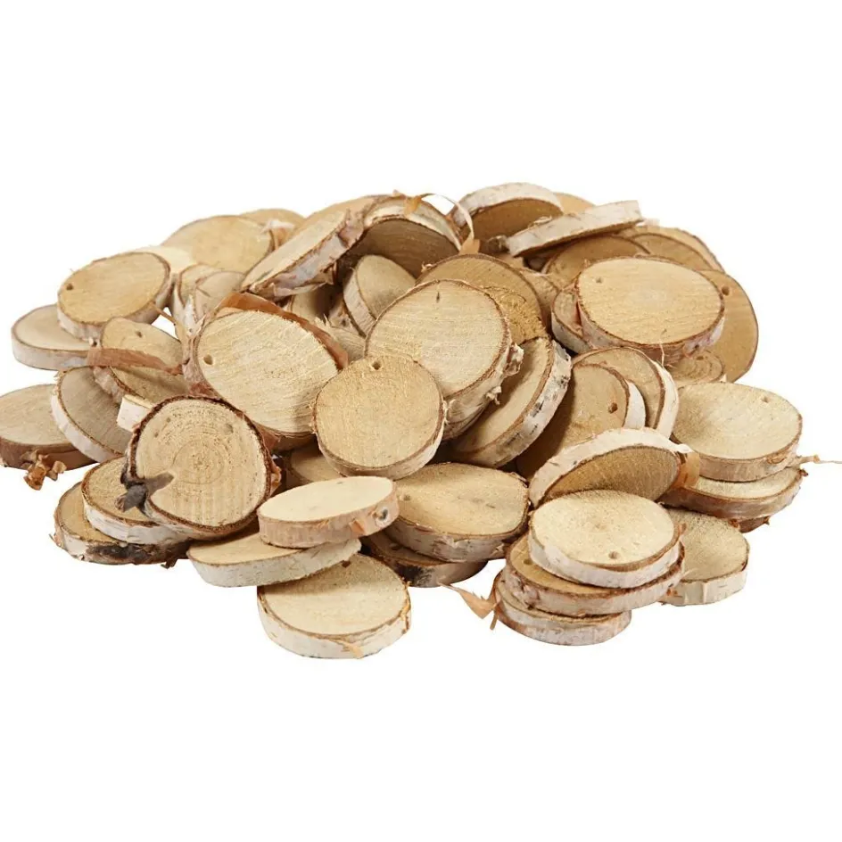 Creativ Company Wooden disc with hole| Basic Items And Tools|Flower Arranging And Basket Weaving Supplies