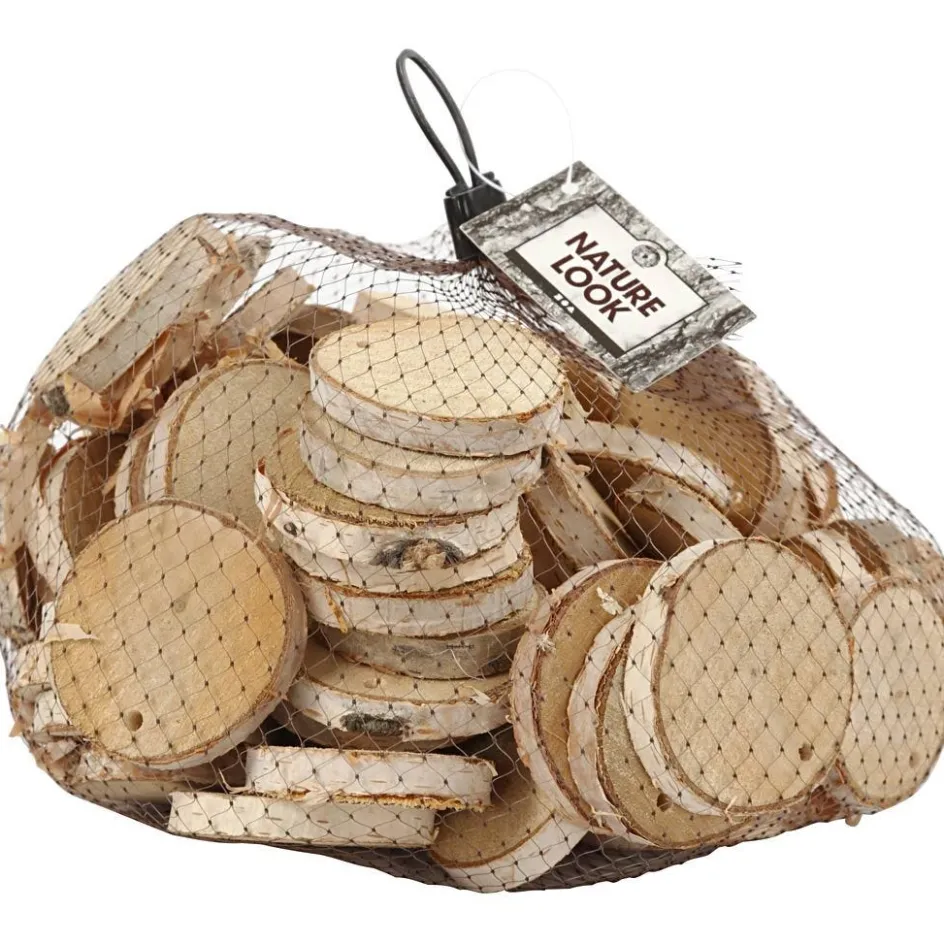 Creativ Company Wooden disc with hole| Basic Items And Tools|Flower Arranging And Basket Weaving Supplies