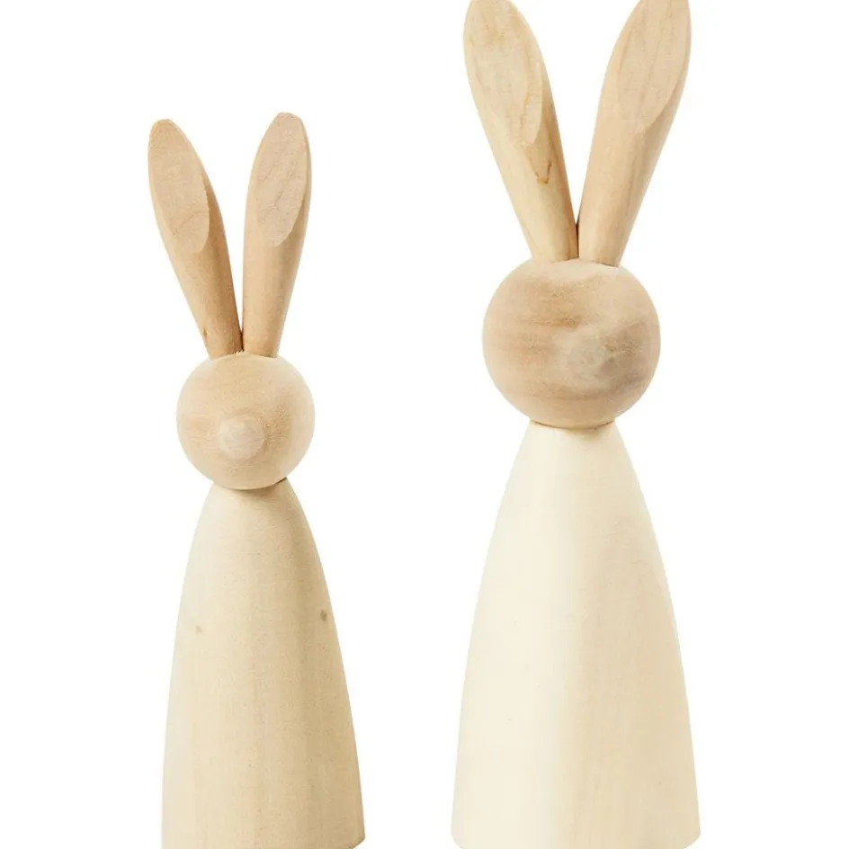 Creativ Company Wooden Rabbits| Figures, Eggs And Animals For Decorating